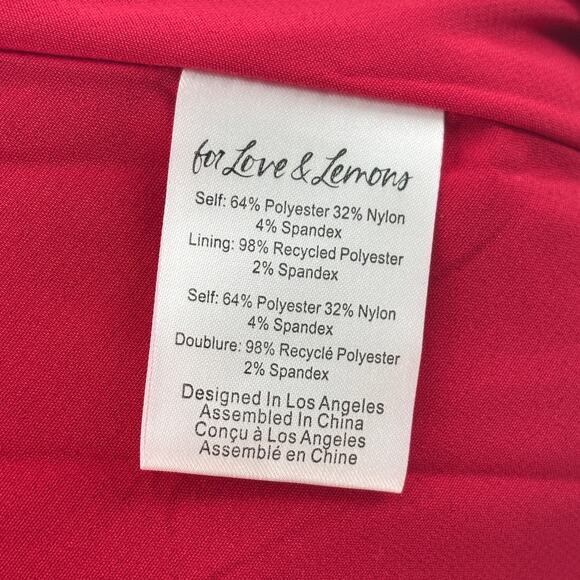 For Love & Lemons Red Rose Taffeta Bow Mini Dress - Picture 11 of 12